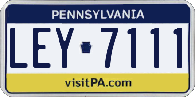 PA license plate LEY7111