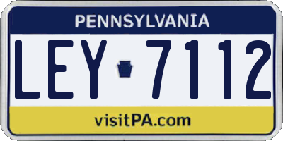 PA license plate LEY7112