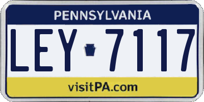 PA license plate LEY7117