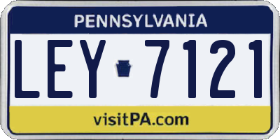 PA license plate LEY7121