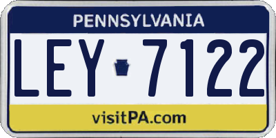 PA license plate LEY7122