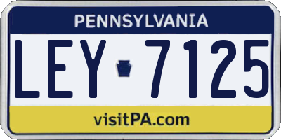 PA license plate LEY7125