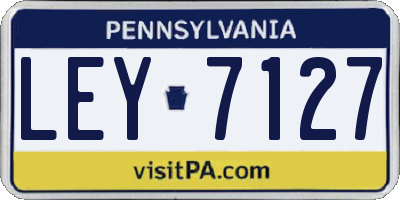 PA license plate LEY7127