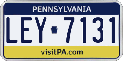 PA license plate LEY7131