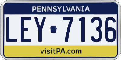 PA license plate LEY7136