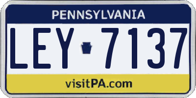 PA license plate LEY7137