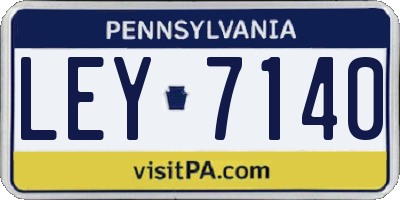 PA license plate LEY7140