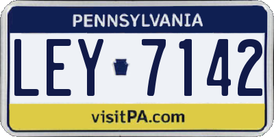 PA license plate LEY7142