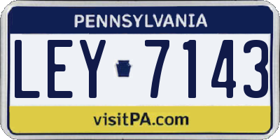 PA license plate LEY7143