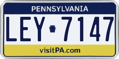 PA license plate LEY7147