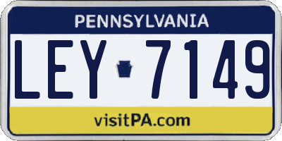 PA license plate LEY7149