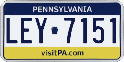 PA license plate LEY7151