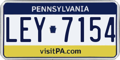PA license plate LEY7154