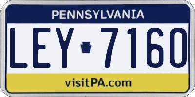PA license plate LEY7160