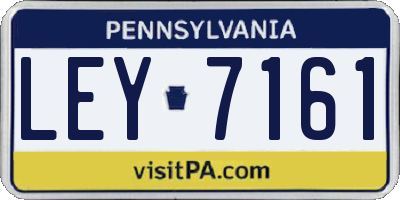 PA license plate LEY7161