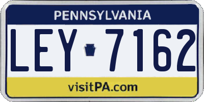 PA license plate LEY7162