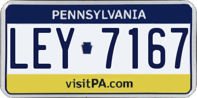 PA license plate LEY7167
