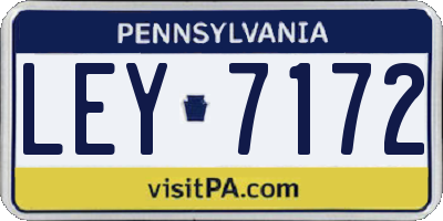 PA license plate LEY7172