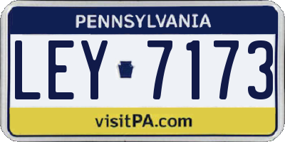 PA license plate LEY7173