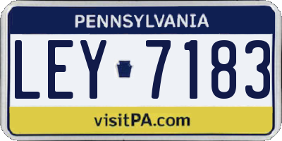 PA license plate LEY7183