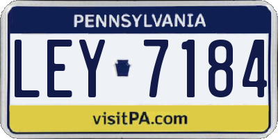 PA license plate LEY7184