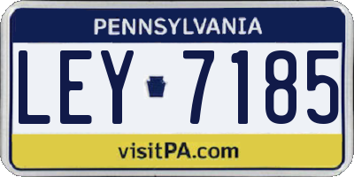 PA license plate LEY7185