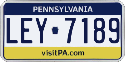 PA license plate LEY7189