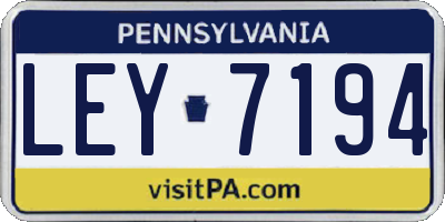 PA license plate LEY7194