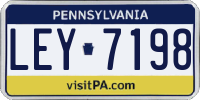 PA license plate LEY7198