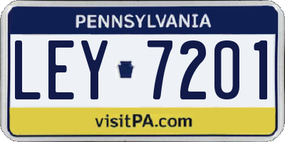 PA license plate LEY7201