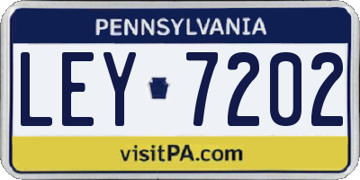 PA license plate LEY7202