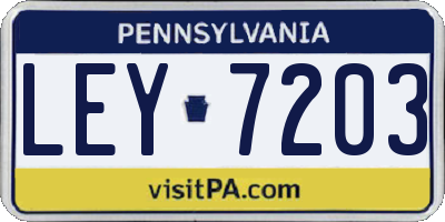 PA license plate LEY7203
