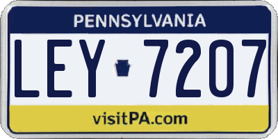 PA license plate LEY7207