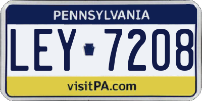 PA license plate LEY7208