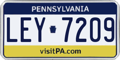 PA license plate LEY7209
