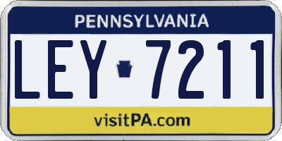 PA license plate LEY7211