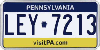 PA license plate LEY7213
