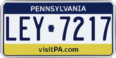 PA license plate LEY7217