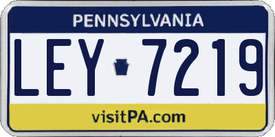 PA license plate LEY7219