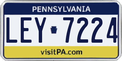 PA license plate LEY7224