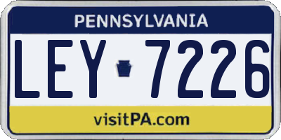 PA license plate LEY7226
