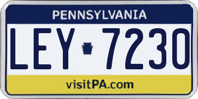 PA license plate LEY7230