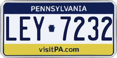PA license plate LEY7232