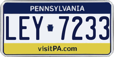 PA license plate LEY7233