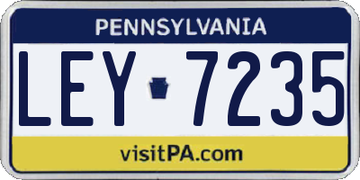 PA license plate LEY7235