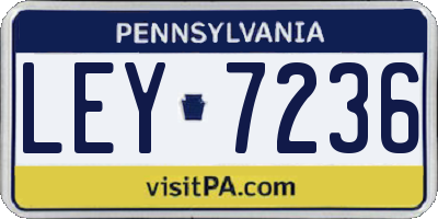PA license plate LEY7236