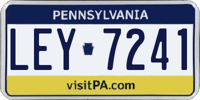 PA license plate LEY7241