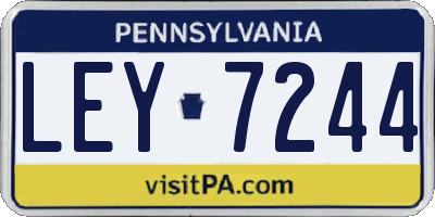 PA license plate LEY7244