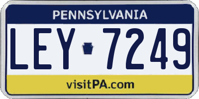 PA license plate LEY7249