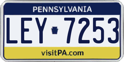 PA license plate LEY7253